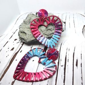 Raffia Ombré Heart Earrings